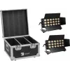 LED šviestuvų rinkinys EUROLITE CLS-18 QCL RGB/WW 18x7W su skrydžių dėže