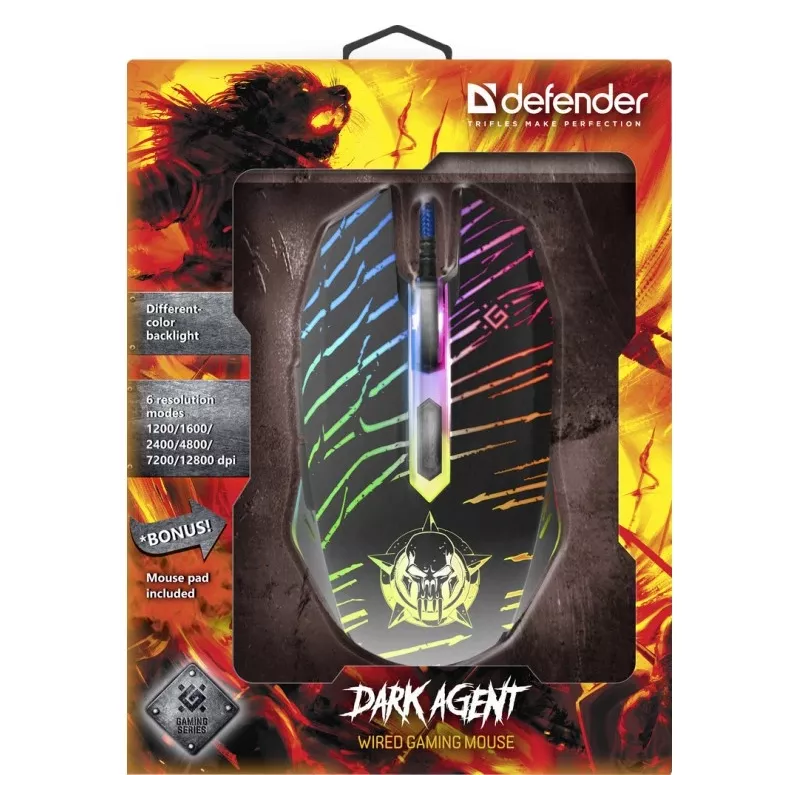 Pelė Defender DARK AGENT GM-590L USB Type-A