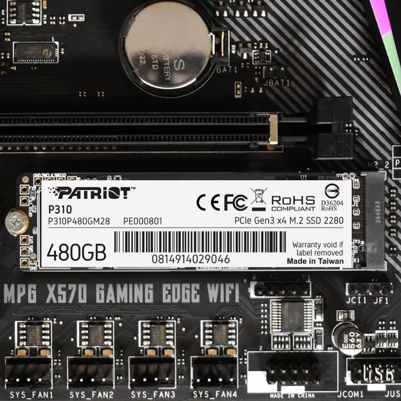 SSD diskas Patriot Memory 480 GB M.2 PCI Express 3.0 NVMe P310