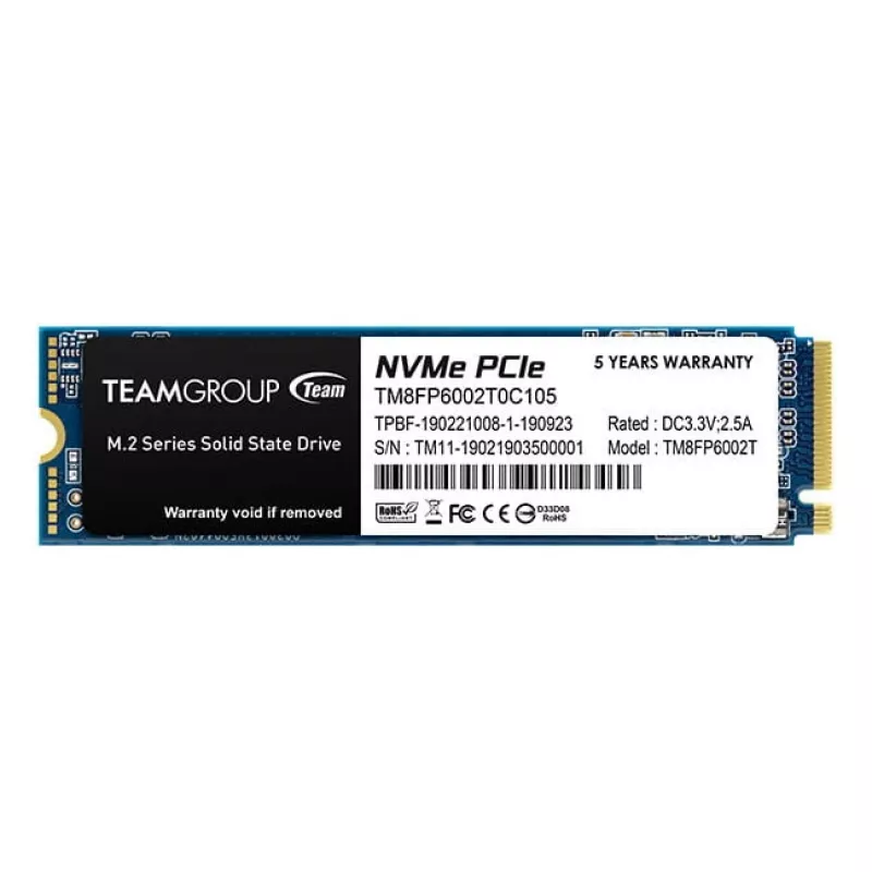 Team Group MP33 - SSD - 2 TB - vidinis - M.2 2280 - PCIe 3.0 x4 (NVMe) - juoda (TM8FP6002T0C101)