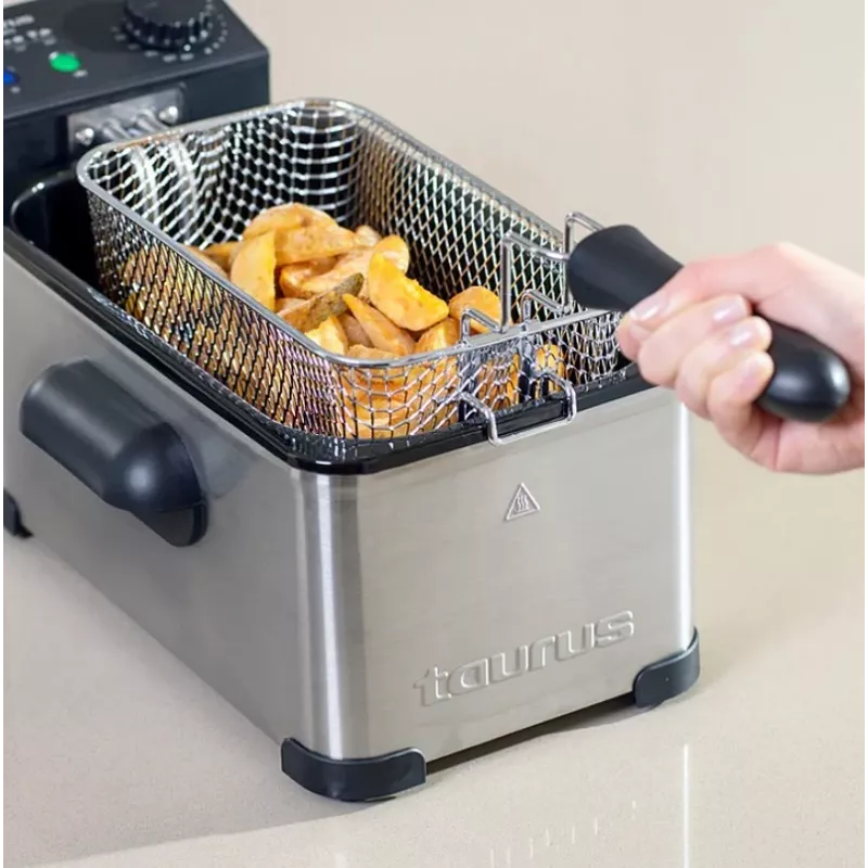 Giliai keptuvė Taurus Fry 3 Single — 3 L talpa, 2000 W, nerūdijantis plienas, reguliuojamas termostatas 150–190 °C