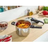 Greitpuodis Tefal SECURE TRENDY 6L su nerūdijančio plieno garinimo krepšeliu, tinkamas indukcijai