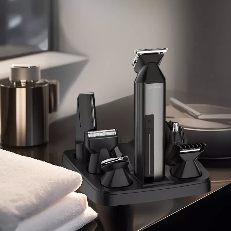 Plaukų kirpimo mašinėlių rinkinys Maestro MR-660 6-in-1 USB įkraunamas reguliuojamos geležtės