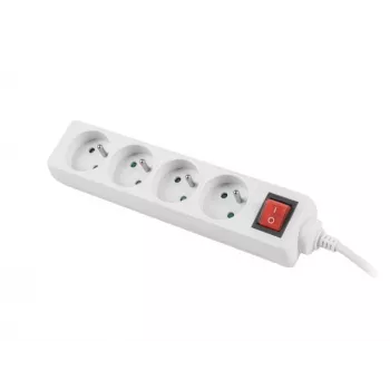 Maitinimo ilgintuvas Lanberg PS1-04E-0150-W 1,5 m 4 kintamosios srovės lizdai Vidaus naudojimui Balta