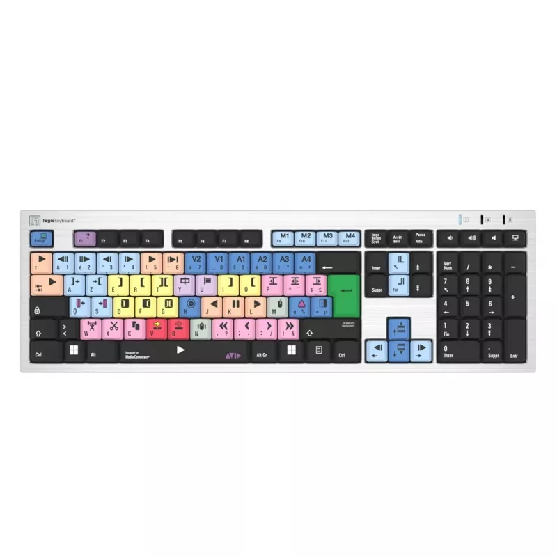 Logickeyboard LKB-MCOM4-AJPU-FR klaviatūra USB AZERTY prancūziška sidabrinė (LKB-MCOM4-AJPU-FR)