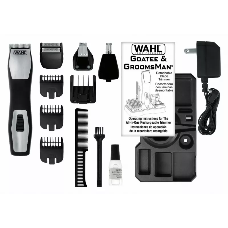 Trimeris Wahl GroomsMan Pro Battery Juoda, nerūdijantis plienas, 0,7 mm, 3 cm