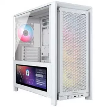 Corsair FRAME 4000D LCD RS PC korpusas, Midi-Tower, ATX, ARGB, grūdintas stiklas - balta