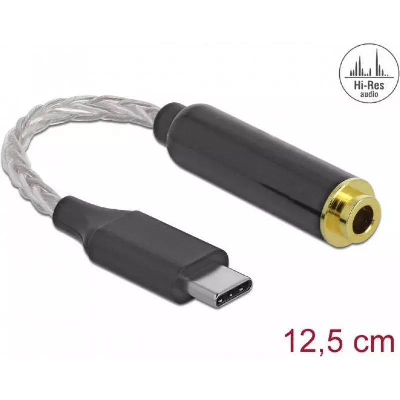 Mobiliojo telefono laidas DeLOCK 66302 USB C juodas 0,125 m