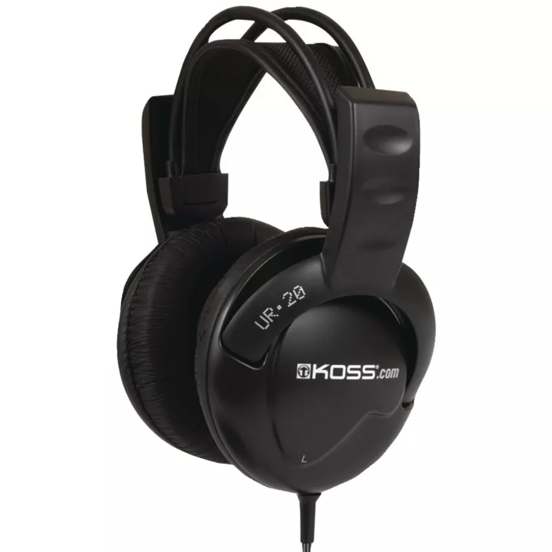 Koss | UR20 | Ausinės DJ stiliaus | Laidinės | Ant ausų | Triukšmo slopinimas | Juodos