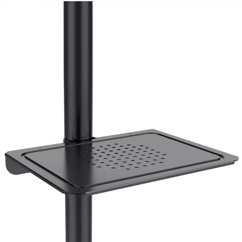 TV vežimėlis MACLEAN MC-949 32–55 colių televizoriams, VESA 75×75–400×400 mm, maks. apkrova 25 kg, aukštis 147–155 cm, daiktų lentyna, juodas