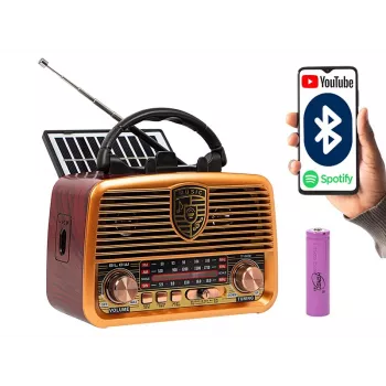 Analoginis radijo imtuvas BLOW RA10 AM/FM saulės energija 77-540 — AM/FM imtuvas su saulės baterija ir atsarginiu maitinimu
