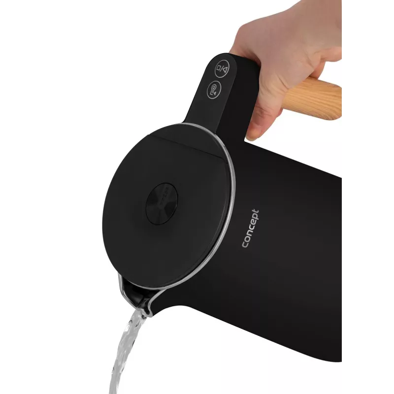 Elektrinis virdulys, dviguba sienelė, 1,5 l, Concept, juodas, RK 3301