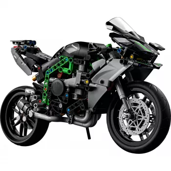 LEGO Technic motociklo modelis Kawasaki Ninja H2R 42170 — 1:1 mastelio kopija, 643 detalės, instrukcijų lapas, nuo 10 metų