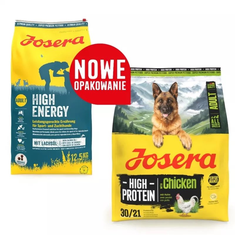 Sausas šunų maistas JOSERA High Protein Adult Chicken — 3 kg maišelis, daug baltymų turinti formulė suaugusiems