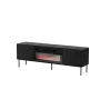 TV spintelė Cama Meble CORTINA 180x40x60 cm juoda su juodu židiniu