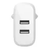 Belkin BOOST CHARGE - Maitinimo šaltinis - 24 W - QC 3.0 - 2 išvesties prievadai (USB) - Baltas (WCB002VFWH)
