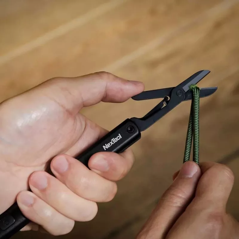 Daugiafunkcis žibintuvėlis-rašiklis Nextool NE20026 — LED 50 lm, 90 min veikimo laikas, nerūdijančio plieno peilis, žirklės, USB-C, aliuminis, 125×15 mm, 38 g