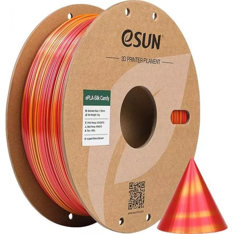 EPLA-SILK CANDY 1,75mm RAUDONA AUKSINÄ 1kg ESUN 3D SIŪLAS (EPLA-SILK CANDY175RJ1)