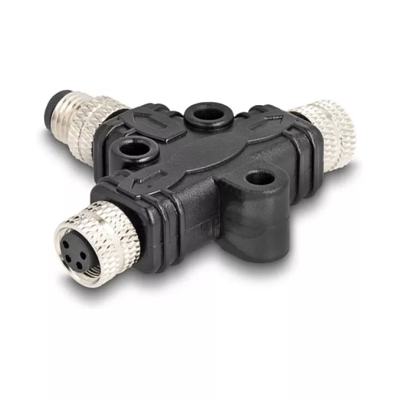 Kabelio skirstytuvas DeLOCK M8 T-Splitter A-coded 4 pin 1 x kištukinis į 2 x kištukinius