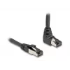 Tinklo kabelis DeLOCK RJ45 Cat.8.1 90° žemyn lenktas / tiesus 2 m juodas
