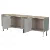 Komoda cama meble FELLINI 2000×400×700 mm, alyvuogių su aliejumi impregnuoto ąžuolo viršumi, MDF korpusas