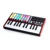 MIDI valdiklis AKAI APC Key 25 MK2 — 25 greičiui jautrūs klavišai, 40 pagalvėlių, RGB apšvietimas, 8 enkoderiniai valdikliai, maitinamas USB