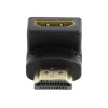 HDMI jungčių adapteris GEMBIRD A-HDMI90-FML, HDMI į HDMI, stačiakampis 90° adapteris, juodas