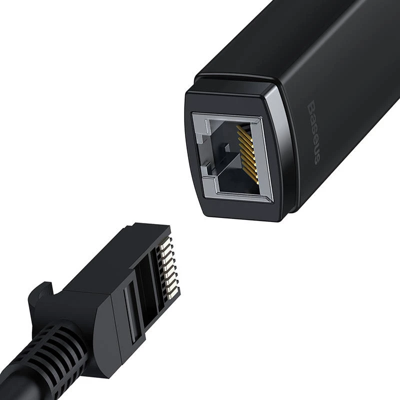 Baseus Lite Series USB į RJ45 tinklo adapteris, 100 Mb/s (juodas)