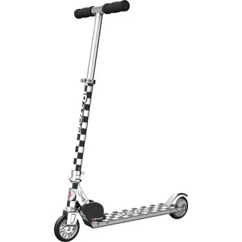 Kick Scooter Razor Model A — lengvas sulankstomas paspirtukas paaugliams ir suaugusiesiems, aliuminis, reguliuojamas vairas, maks. apkrova 65 kg