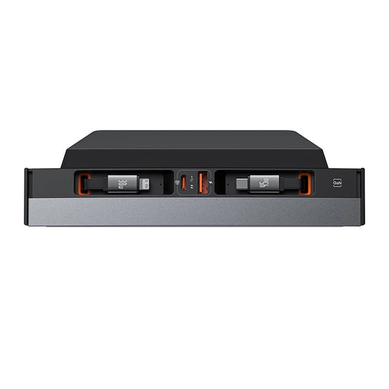 Hub Baseus T-Space su USB-C į Lightning laidais, skirtas Tesla automobiliams (juoda)