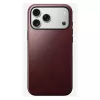 Odinis dėklas Nomad Modern skirtas iPhone 17 Pro Max (6,9 col.) — Burgundiška spalva, oda+TPU+PC