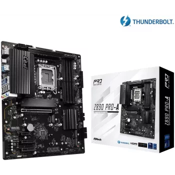 Motininė plokštė ASRock Z890 Pro-A ATX — Intel Z890 mikroschemų rinkinys, LGA 1851, DDR5, 4x DIMM, 256GB, 2.5Gb LAN, PCIe Gen5