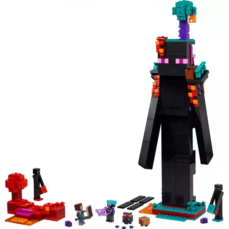 Konstruktorius LEGO Minecraft rinkinys 21279 The Enderman Tower, 867 dalys, 2 minifigūrėlės, 450 mm aukštis