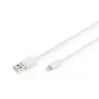 DIGITUS - Lightning kabelis - Lightning (M) į USB (M) - 1,0 m - Dviguba izoliacija - Baltas - Lietas - skirta Apple iPad/iPhone/iPod (Lightning) (DB-600106-010-W)