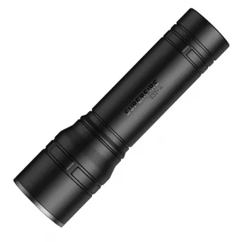 Žibintuvėlis Superfire S33‑A USB juodas — rankinis LED žibintuvėlis, 4 režimai, įkraunamas