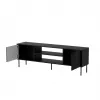 TV spintelė cama meble CORTINA EF 180×40×60 cm, juoda, medžio drožlių plokštės viršus, juodas rėmas