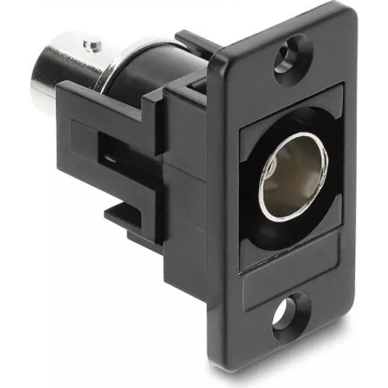 Skydo montavimo BNC adapteris DELOCK 91107 — BNC lizdas į BNC lizdą, juodas