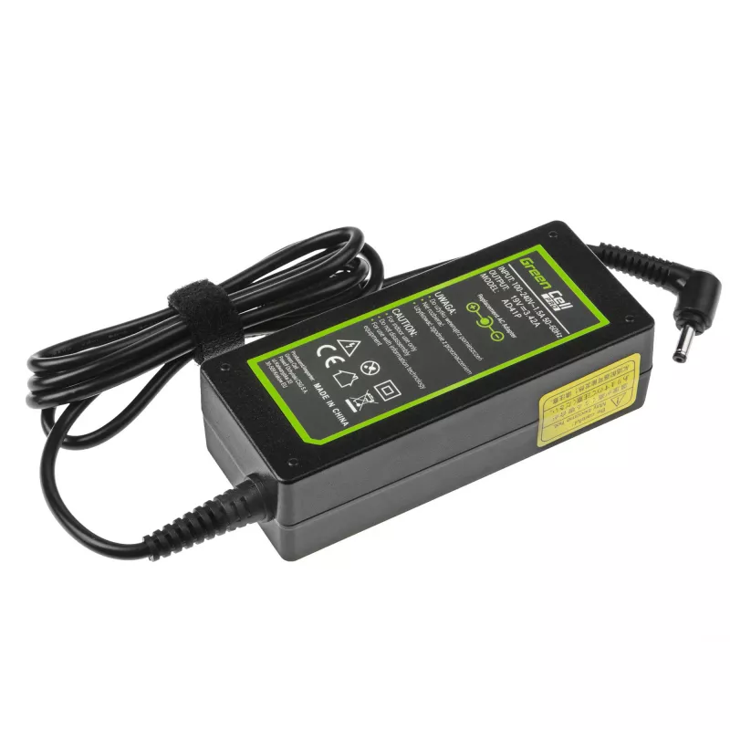 Maitinimo adapteris Green Cell AD41P 65W, skirtas ASUS nešiojamiesiems kompiuteriams, 19V 3,42A, vidaus, juodas