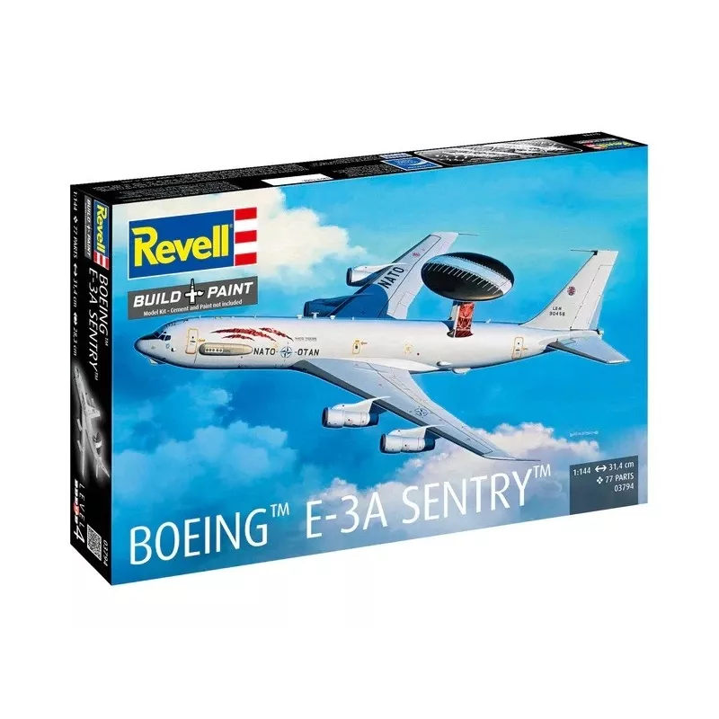 Plastikinis modelis REVELL Boeing E-3A Sentry 1:144 mastelio orlaivio modelio rinkinys