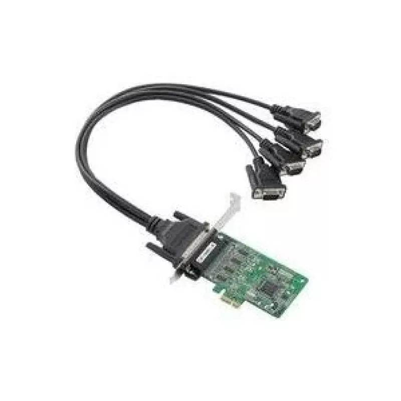 Moxa CP-104EL žemo profilio PCIe nuosekliojo prievado adapteris - 4 x RS-232