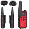 Nešiojamas racija Baofeng BF-T25E — 16 kanalų, 0,5 W, Li-Ion 1400 mAh, 2 vnt. rinkinys (raudona)