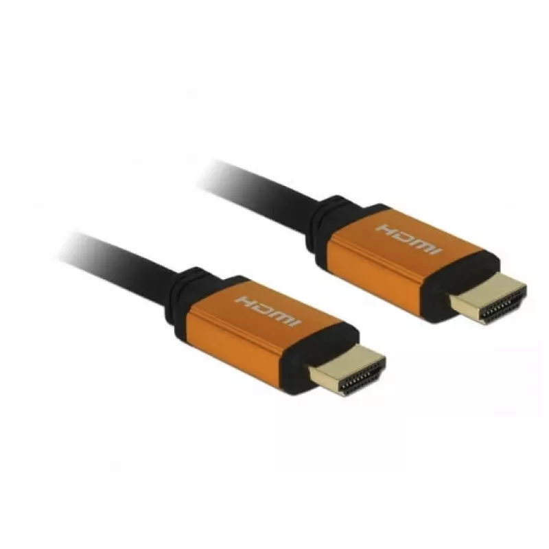 HDMI kabelis DeLOCK 85727 1 m A tipo kištukas – kištukas, juodas, auksinis