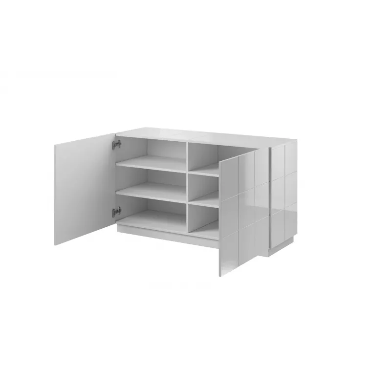 Cama Komoda 2D REJA baltas blizgus/baltas blizgus