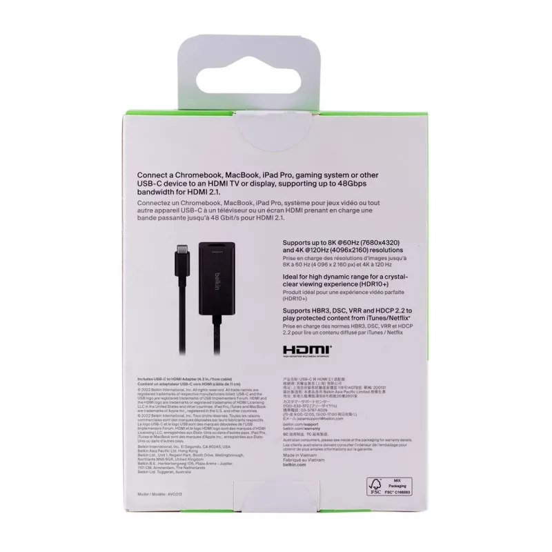 Belkin AVC013BTBK vaizdo kabelio adapteris HDMI A tipo (standartinis) USB-C juodas