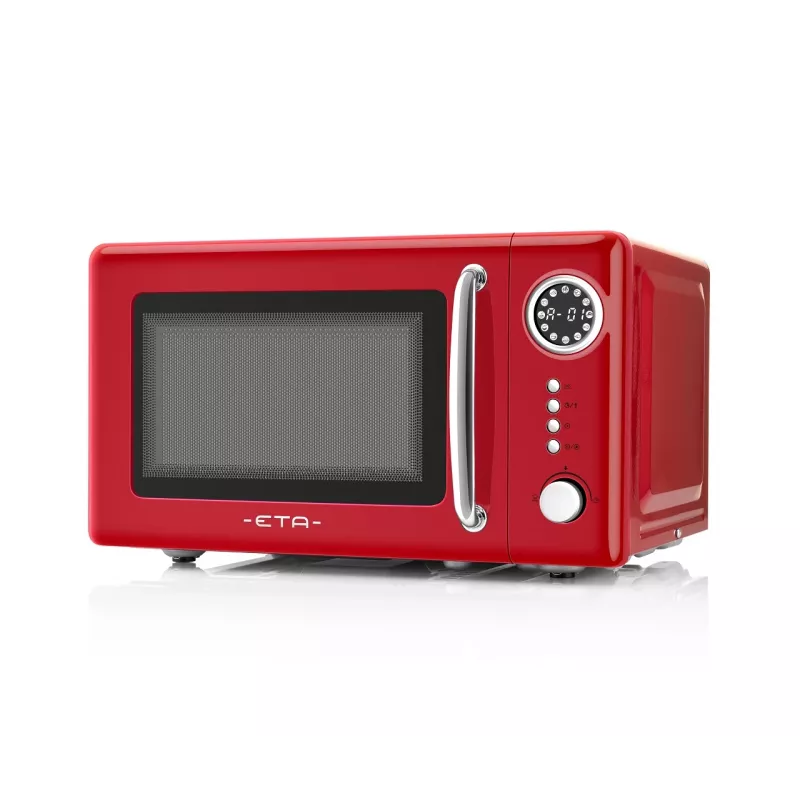 Solo mikrobangų krosnelė ant stalviršio ETA Storio Red Solo — 20 l, 700 W, 5 galios lygiai, 245 mm sukamoji lėkštė