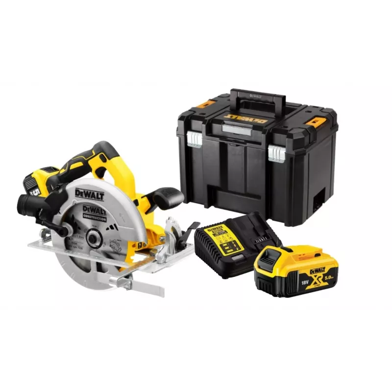 DeWALT DCS570P2-QW nešiojamas diskinis pjūklas 18,4 cm Sidabrinis, Geltonas 5500 RPM
