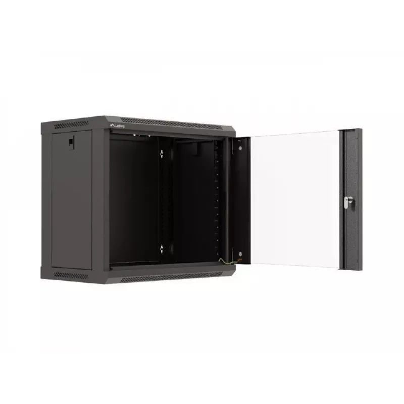 Prie sienos montuojamas stovas LANBERG WF03-5309-10B, 9U, 500×350×540 mm, maks. apkrova 60 kg, juodas