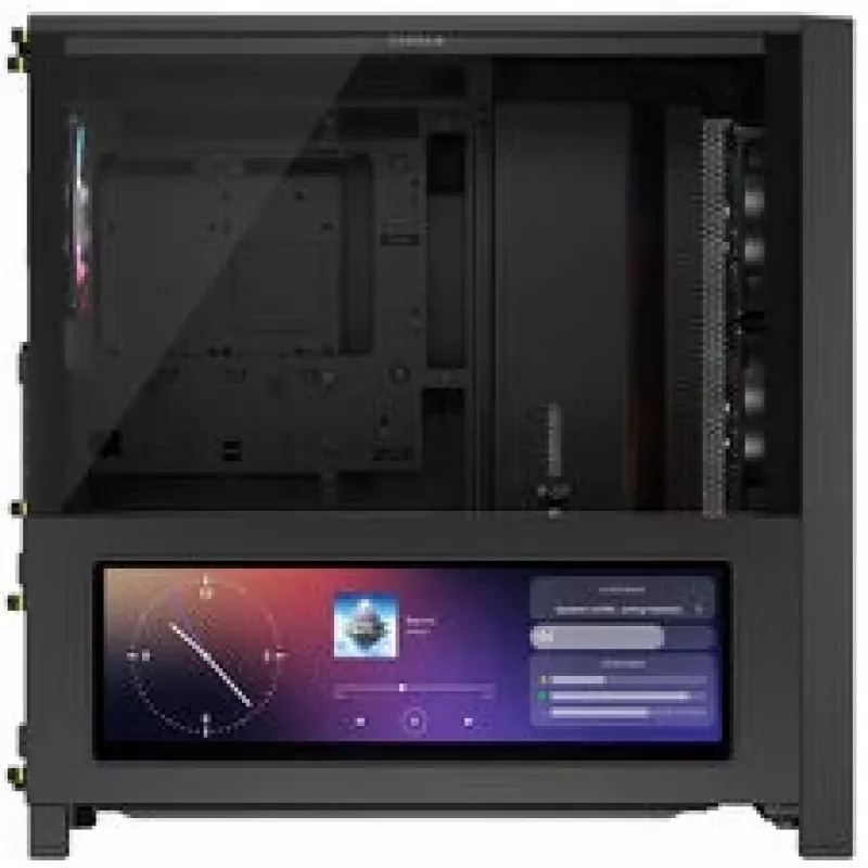 Corsair FRAME 4000D LCD RS PC-Enclosure, Midi-Tower, ATX, ARGB, Grūdintas stiklas – juoda