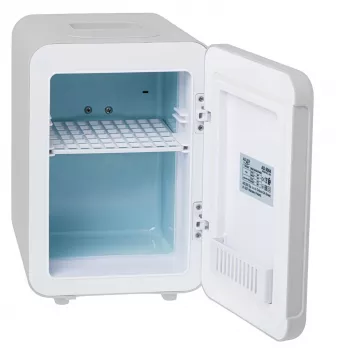 Mini šaldytuvas Adler AD 8084G — kompaktiškas pilkas 12V/230V, 4 L talpa, nešiojamas, dešinėje atidaromas dureles