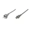Assmann maitinimo laidas. Schuko - C5 tėvas/motina. 1,2 m. H05VV-F3G 0,75 mm². juoda (AK-440115-012-S)